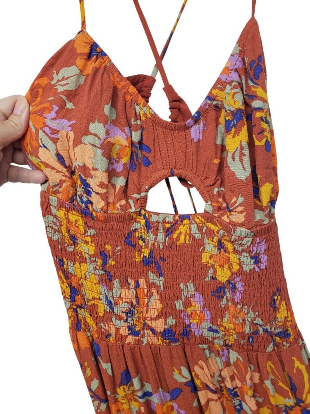 L Space Calla Maxi Dress M Medium Strappy Back Beachy Resort Floral Print - Picture 11 of 12